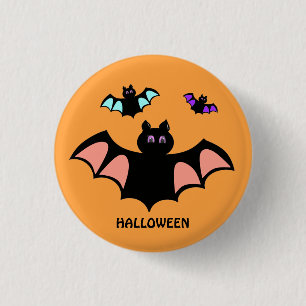 Skrämmande Halloweenfladdermöss på Orange Knapp