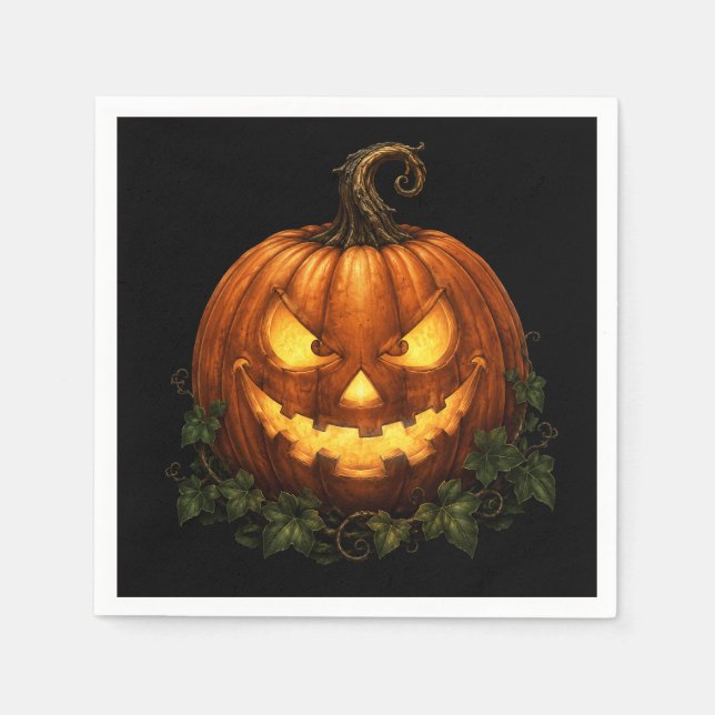 Skrämmande Halloweenpartyservetter Pappersservett (Framsidan)