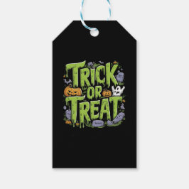 Skrämmande Halloweenslime för bus eller godis Presentetikett