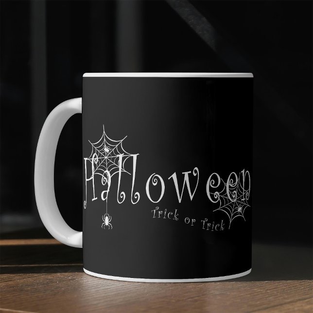 Skrämmande Halloweenspindeldesign för trick or tre Kaffemugg (Skapare uppladdad)