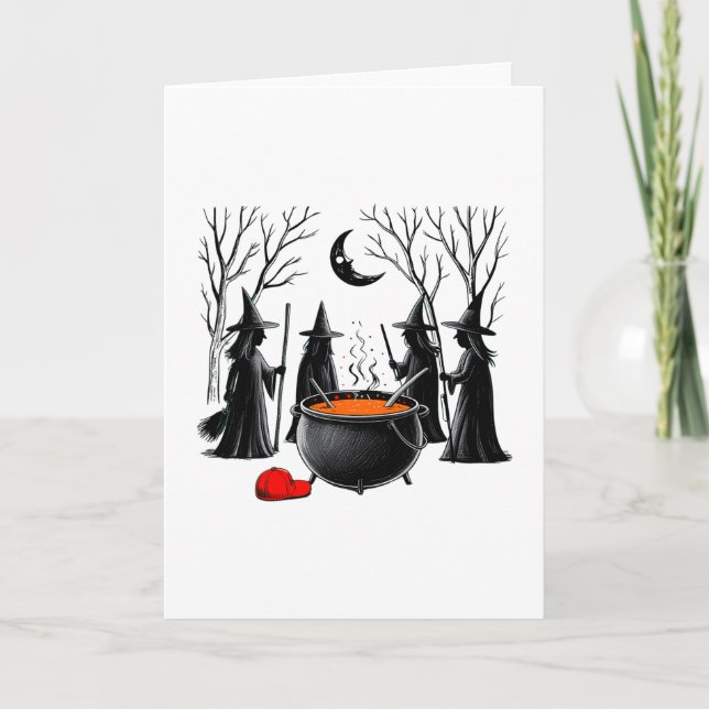 Skrämmande häxa Halloween  Kort (Framsida)