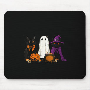 Skrämmande häxa svart katt Halloween-pumpa för män Musmatta