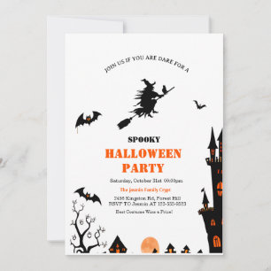 Skrämmande häxa vuxen Halloween-fest Inbjudningar
