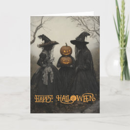 Skrämmande häxor Halloween Helgkort
