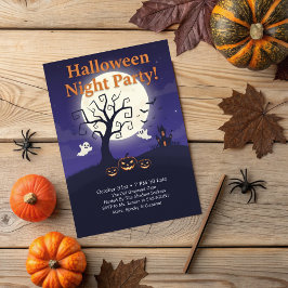 Skrämmande heldnatt enkel Halloween-fest Inbjudningar