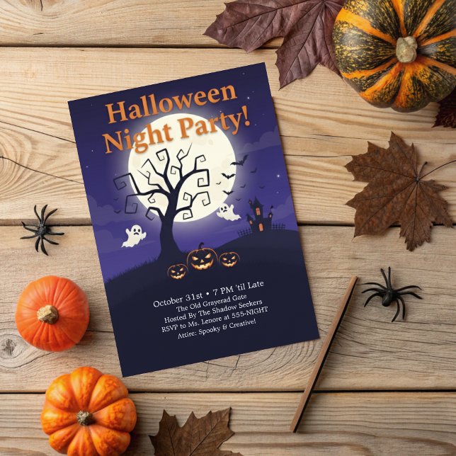 Skrämmande heldnatt enkel Halloween-fest Inbjudningar (Skapare uppladdad)