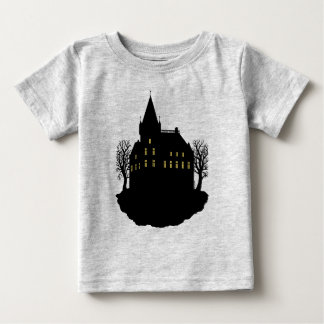 Skrämmande herrgård i silhuett t shirt