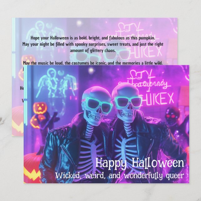 🌈🎃Skrämmande, högljudd & stolt  kort (Fram/baksida)