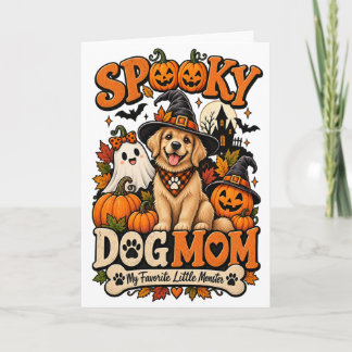 Skrämmande hundmamma Halloween Söt skelett hundäls Kort