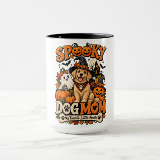 Skrämmande hundmamma Halloween Söt skelett hundäls Mugg