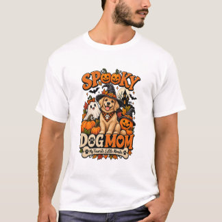 Skrämmande hundmamma Halloween Söt skelett hundäls T Shirt