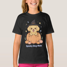Skrämmande hundmamma valp häxa pumpa pastell höst  t shirt