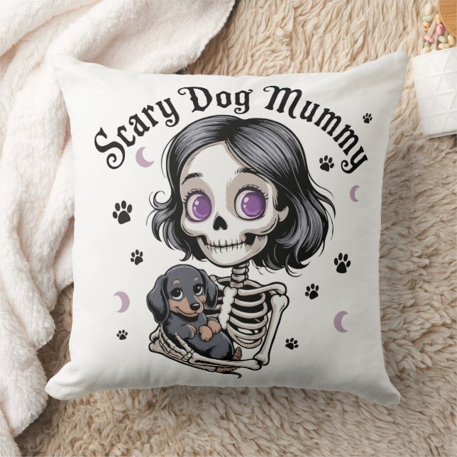 Skrämmande hundmummy skelett dachshund kudde (Filt)
