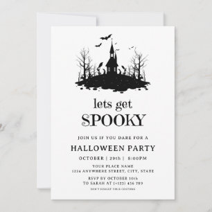 Skrämmande hus för vuxen Halloween-kostymfest Inbjudningar