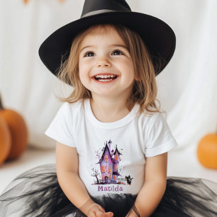 Skrämmande hus Halloween födelsedagsfest T Shirt