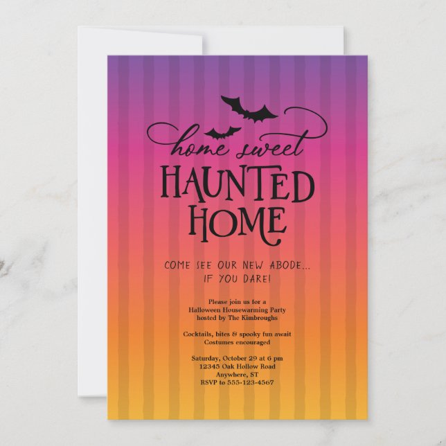 Skrämmande hus husvärmningsfest Halloween Inbjudningar (Framsida)