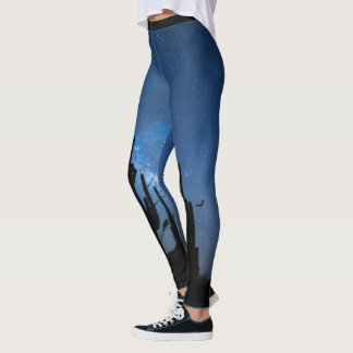 Skrämmande hus & stjärnblå natt Leggings