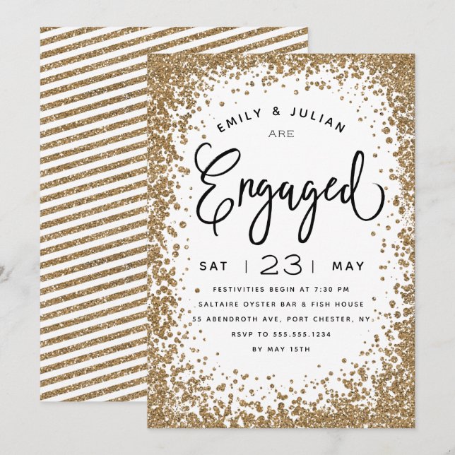 Skrämmande inbjudan till Förlovningsfest (Fram/baksida)