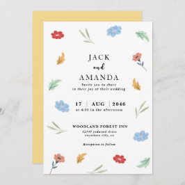 Skrämmande inbjudan till Glatt färgstark Blommigt-