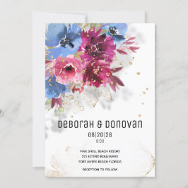 Skrämmande inbjudan till Periwinkle & Rosa Wedding