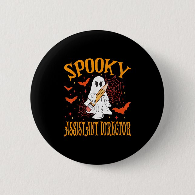 Skrämmande Istant Director Spöke Roligt Halloween  Knapp (Framsida)