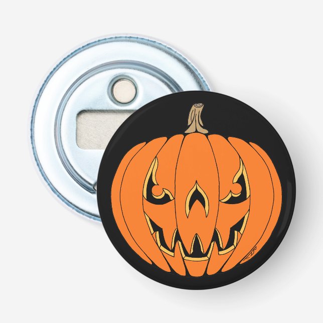 Skrämmande Jack-o'-Lantern Halloween-design Flasköppnare (Framsidan)