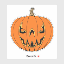 Skrämmande Jack-o'-Lantern Halloween-design Klistermärken