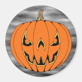 Skrämmande Jack-o'-Lantern Halloween-design Magnet