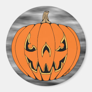 Skrämmande Jack-o'-Lantern Halloween-design Magnet
