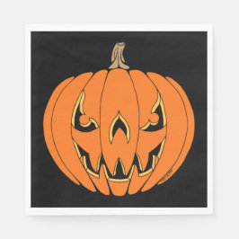 Skrämmande Jack-o'-Lantern Halloween-design Pappersservett