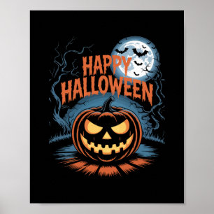 Skrämmande Jack O' Lantern Halloween Poster
