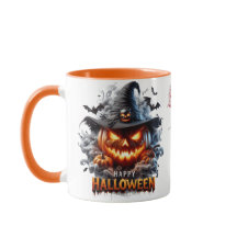 Skrämmande Jack-O'-Lantern-Häxa – Glad Halloween