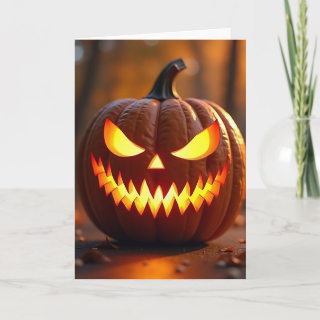 Skrämmande Jack O Lantern-kort Kort (Framsida)
