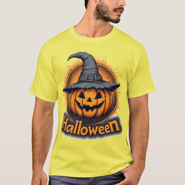 Skrämmande Jack-O'-Lantern Pumpa T Shirt (Framsida)