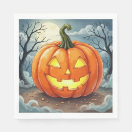 Skrämmande Jack-O'-Lantern servetter