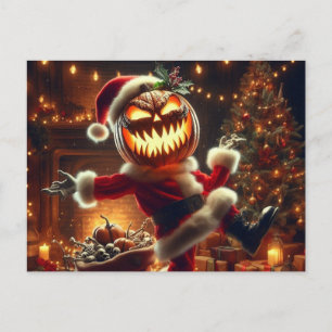 Skrämmande Jack-O-Lantern Tomte Vykort