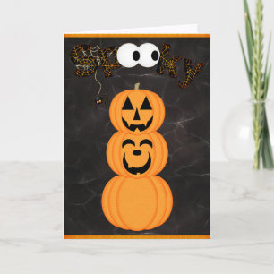 Skrämmande Jack-o-Lykt Torn Halloween Kort