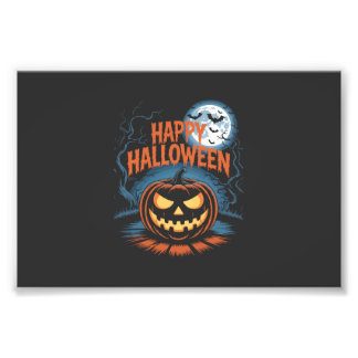 Skrämmande Jack O Lykta Halloween Fototryck