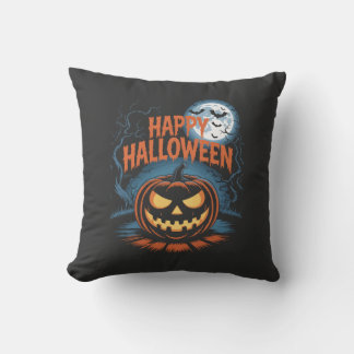Skrämmande Jack O Lykta Halloween Kudde
