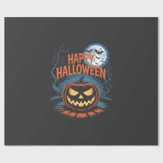 Skrämmande Jack O Lykta Halloween Presentpapper