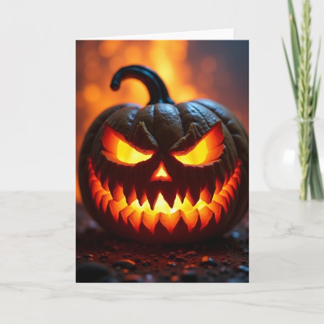 Skrämmande Jack Olantern-kort Kort (Framsida)