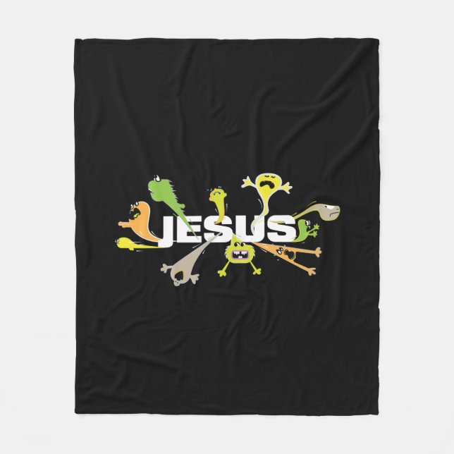 Skrämmande Jesus Fleecefilt (Framsidan)