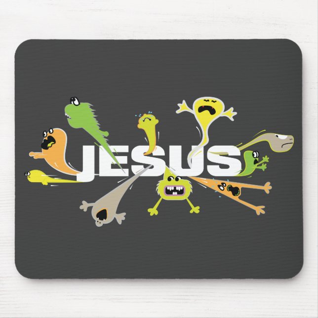 Skrämmande Jesus Musmatta (Framsidan)