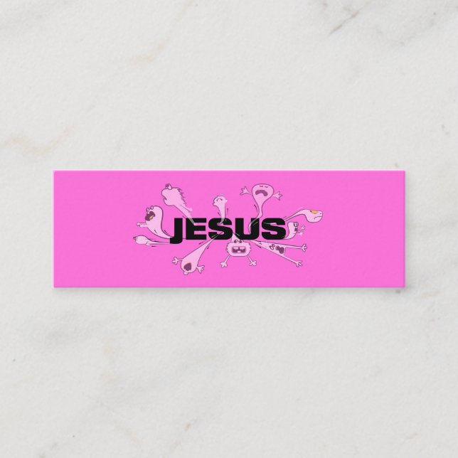 Skrämmande Jesus Skriftkort Mini Visitkort (Framsida)