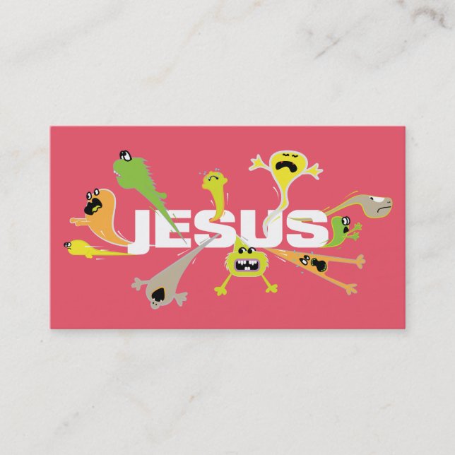 Skrämmande Jesus-Skriftkort Visitkort (Framsida)