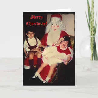 Skrämmande julkort med tomte traumatiserat barn tack kort
