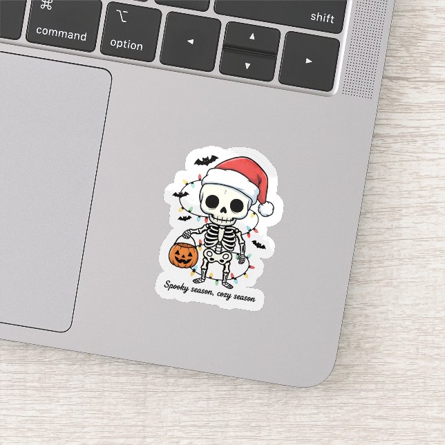 Skrämmande julställning skelett dekal – Rolig högt (Detalj)