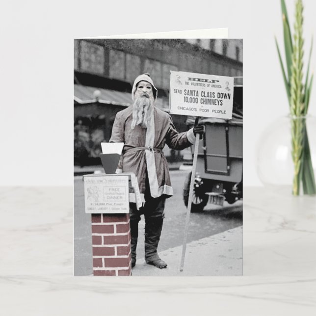 Skrämmande jultomten julkort helgkort (Framsida)