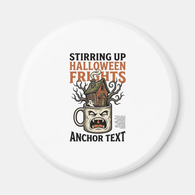 Skrämmande kaffe Halloween spökmugg grafisk t-shir Magnet (Framsidan)