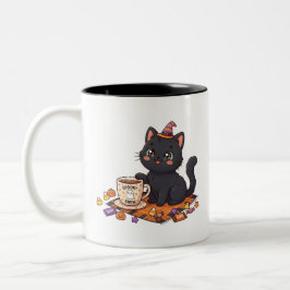 Skrämmande & Kaffe-infusionerad Halloween Svart Ka Två-Tonad Mugg